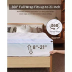 Dyonery 3/4 Inch Memory Foam Mattress Topper , 2 Inch Cooling 5-Zone Gel Memory Foam Plus 1 Inch Down Alternative Pillow Top Mattress Topper