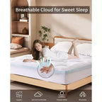 Dyonery 3/4 Inch Memory Foam Mattress Topper , 2 Inch Cooling 5-Zone Gel Memory Foam Plus 1 Inch Down Alternative Pillow Top Mattress Topper