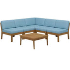 Christopher Knight Home Caelis Rustic 6 Piece Patio Acacia Wood Slatted Seating Set with Cushions