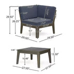 Christopher Knight Home Caelis Rustic 6 Piece Patio Acacia Wood Slatted Seating Set with Cushions