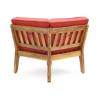 Christopher Knight Home Caelis Rustic 6 Piece Patio Acacia Wood Slatted Seating Set with Cushions