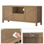 Meuble TV, Meuble TV de style ferme pour téléviseurs de 65 pouces - Console multimédia avec rangement et étagères réglables
