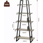 5 Tier Bookshelf, 71 Tall Industrial Large Bookcase Large Etagere Bookshelf, Freestanding Open Wide Book Shelf, Modern Book Case for Living Room
