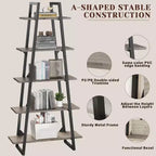 5 Tier Bookshelf, 71 Tall Industrial Large Bookcase Large Etagere Bookshelf, Freestanding Open Wide Book Shelf, Modern Book Case for Living Room