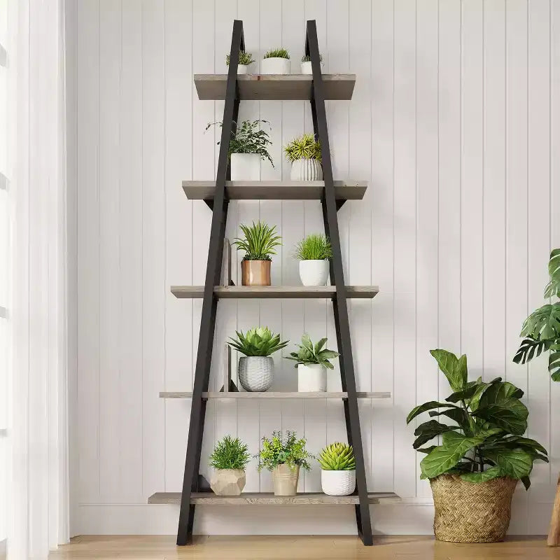 5 Tier Bookshelf, 71 Tall Industrial Large Bookcase Large Etagere Bookshelf, Freestanding Open Wide Book Shelf, Modern Book Case for Living Room