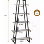 5 Tier Bookshelf, 71 Tall Industrial Large Bookcase Large Etagere Bookshelf, Freestanding Open Wide Book Shelf, Modern Book Case for Living Room