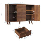 47.2 W Sideboard Buffets Cabinet with 4 Drawers, Buffets Cabinet with Storage, Wood Farmhouse, Buffet Cabinets with Storage 2 Door for Living Room