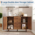 47.2 W Sideboard Buffets Cabinet with 4 Drawers, Buffets Cabinet with Storage, Wood Farmhouse, Buffet Cabinets with Storage 2 Door for Living Room