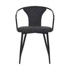 Armen Living,Francis Contemporary Dining Chair in Black Powder Coated Finish and Black Fabric