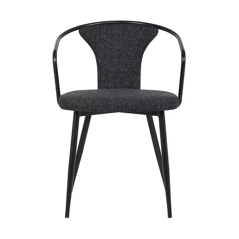 Armen Living,Francis Contemporary Dining Chair in Black Powder Coated Finish and Black Fabric