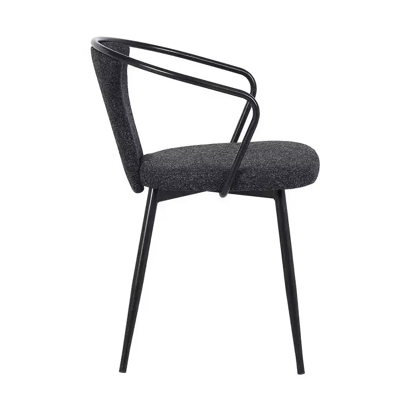 Armen Living,Francis Contemporary Dining Chair in Black Powder Coated Finish and Black Fabric