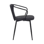 Armen Living,Francis Contemporary Dining Chair in Black Powder Coated Finish and Black Fabric