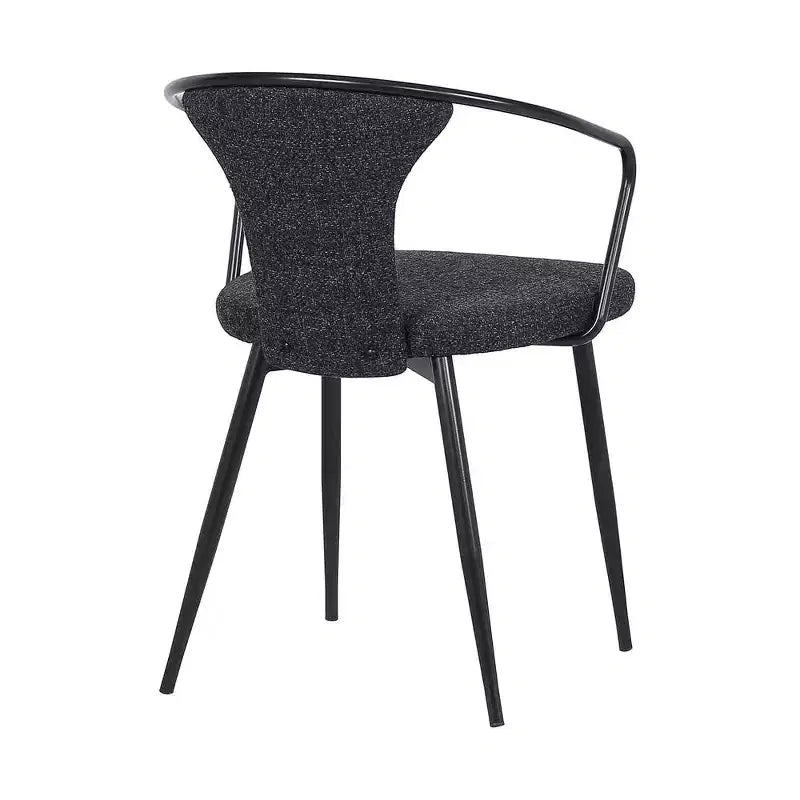Armen Living,Francis Contemporary Dining Chair in Black Powder Coated Finish and Black Fabric