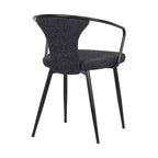 Armen Living,Francis Contemporary Dining Chair in Black Powder Coated Finish and Black Fabric
