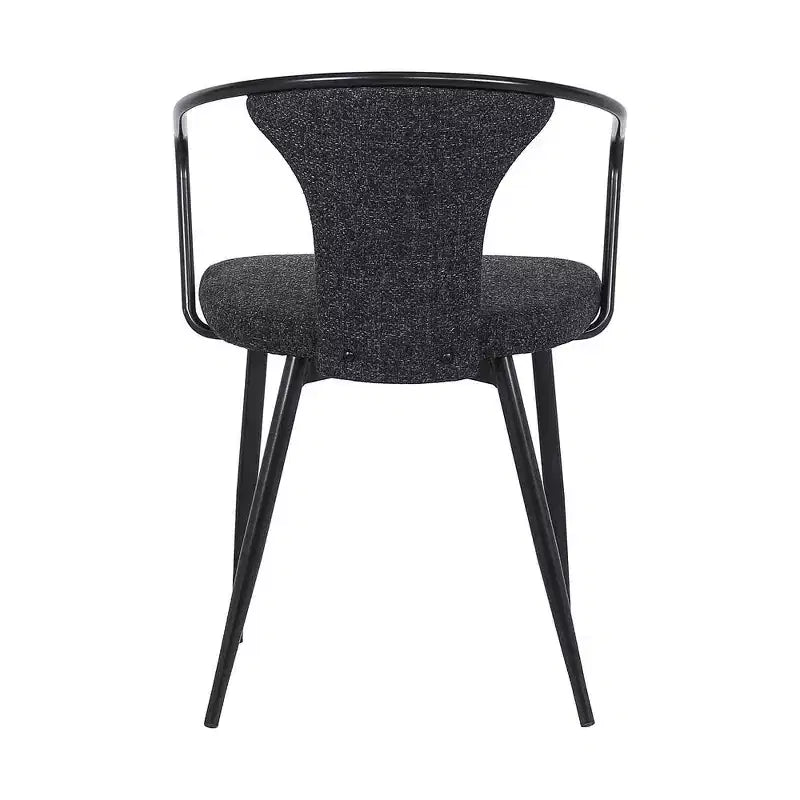 Armen Living,Francis Contemporary Dining Chair in Black Powder Coated Finish and Black Fabric
