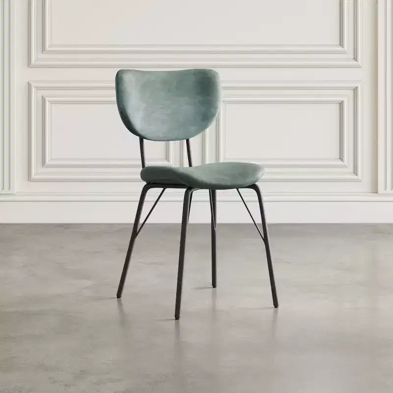 Jofran, Chaise de salle à manger capitonnée en similicuir, dossier fendu, style contemporain-moderne (lot de 2)