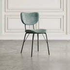 Jofran, Chaise de salle à manger capitonnée en similicuir, dossier fendu, style contemporain-moderne (lot de 2)