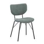 Jofran, Chaise de salle à manger capitonnée en similicuir, dossier fendu, style contemporain-moderne (lot de 2)
