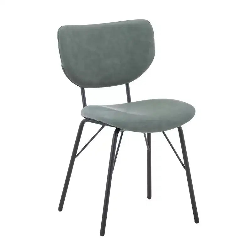 Jofran, Chaise de salle à manger capitonnée en similicuir, dossier fendu, style contemporain-moderne (lot de 2)