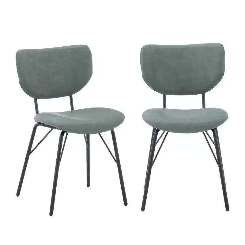 Jofran, Chaise de salle à manger capitonnée en similicuir, dossier fendu, style contemporain-moderne (lot de 2)