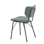 Jofran, Chaise de salle à manger capitonnée en similicuir, dossier fendu, style contemporain-moderne (lot de 2)