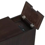 Zeus & Ruta Classic Vintage End Table with USB Ports, Multifunctional Drawer with Cup Holders for Living Room