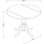 Ensemble petite table de cuisine - Table de cuisine ronde et 2 chaises