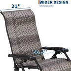 GustoWave Foldable Rattan Reclining Lounge Chair with Wide Armrests and Locking System, Perfect for Poolside, Backyard, Garden, or Balcony
