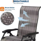 GustoWave Foldable Rattan Reclining Lounge Chair with Wide Armrests and Locking System, Perfect for Poolside, Backyard, Garden, or Balcony