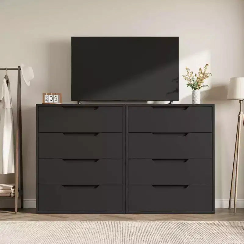 4 Dresser For Bedroom, 41.5 Tall Dresser, Freestanding Vertical Drawer Cabinet With Storage, Wooden Closet Storage Chest For Living Room