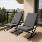 GustoWave Outdoor Rocking Lounge Chair Set of 2, Patio Lounge Chair with Removable Cushions, Perfect for Nap Relaxation, Gray
