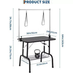 Table de toilettage pliable de 91 cm pour chien avec bras réglables, licol et plateau en maille, capacité statique de 150 kg, pour petits et grands chiens
