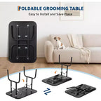 Table de toilettage pliable de 91 cm pour chien avec bras réglables, licol et plateau en maille, capacité statique de 150 kg, pour petits et grands chiens