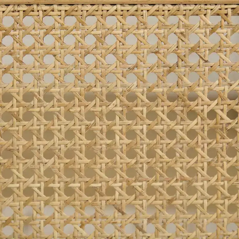Lot de 2 chaises de salle à manger avec structure en bois d'hévéa, dossier en rotin rustique/capitonné - ModernLuxe