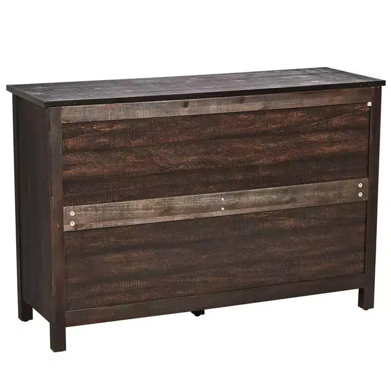 Karl Home 6-Drawer Brown MDF (Medium-Density Fiberboard) 47.24in. W Chest of Drawer