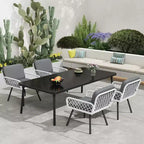 GustoWave Lot de 2 chaises de salle à manger de patio, Fauteuils de porche avec coussins pour l'intérieur, le jardin, le balcon, la terrasse, l'arrière-cour