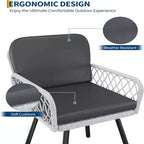 GustoWave Lot de 2 chaises de salle à manger de patio, Fauteuils de porche avec coussins pour l'intérieur, le jardin, le balcon, la terrasse, l'arrière-cour
