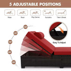 GustoWave 2 Pieces Outdoor PE Wicker Lounger Set, Pool Lounge Chair, Adjustable Backrest Lounger