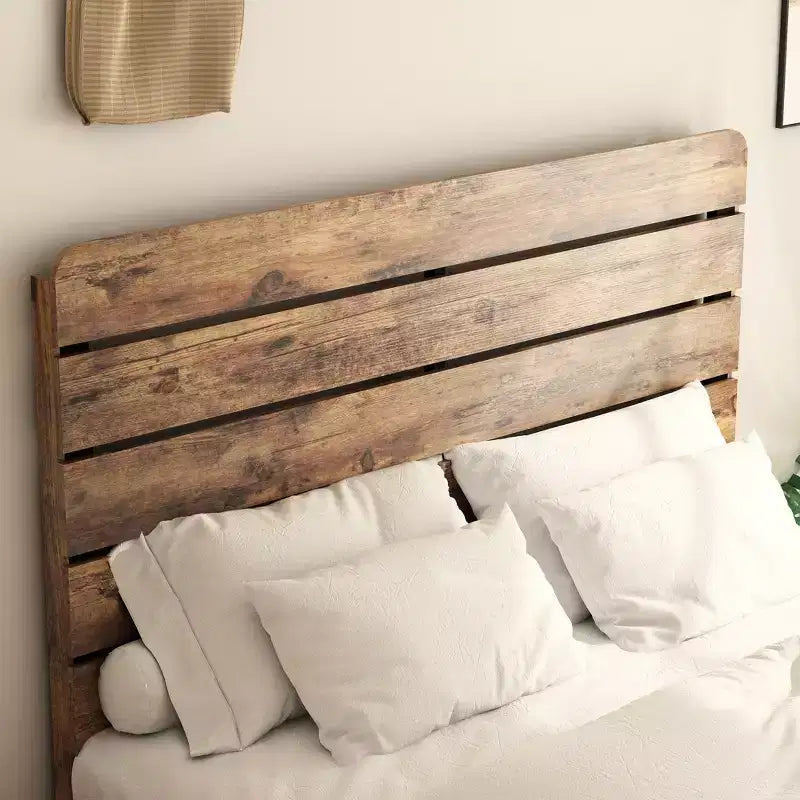 Bed Frame King Size,Wood Platform Bed Frame,Easy Assembly Tool,Noise Free,No Box Spring Needed,Dark Brown
