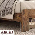 Bed Frame King Size,Wood Platform Bed Frame,Easy Assembly Tool,Noise Free,No Box Spring Needed,Dark Brown