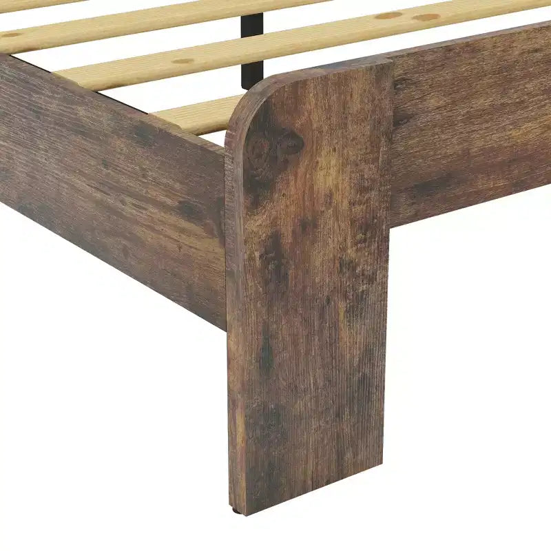 Bed Frame King Size,Wood Platform Bed Frame,Easy Assembly Tool,Noise Free,No Box Spring Needed,Dark Brown