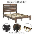 Bed Frame King Size,Wood Platform Bed Frame,Easy Assembly Tool,Noise Free,No Box Spring Needed,Dark Brown