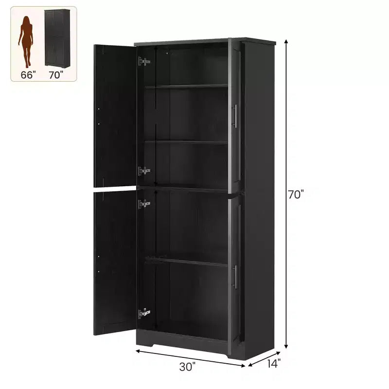 Meuble de rangement moderne avec étagères réglables et portes pour cuisine, salle de bain et salon