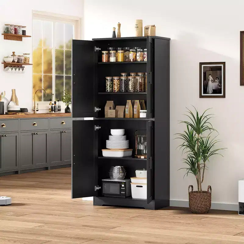 Meuble de rangement moderne avec étagères réglables et portes pour cuisine, salle de bain et salon