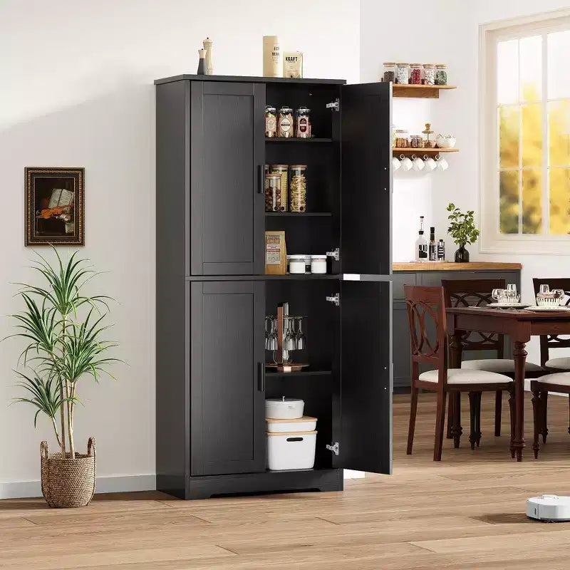 Meuble de rangement moderne avec étagères réglables et portes pour cuisine, salle de bain et salon