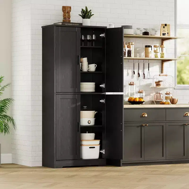 Meuble de rangement moderne avec étagères réglables et portes pour cuisine, salle de bain et salon