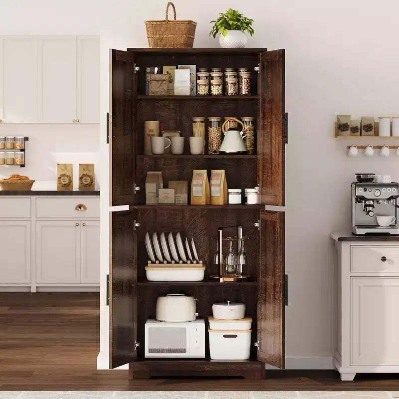 Meuble de rangement moderne avec étagères réglables et portes pour cuisine, salle de bain et salon