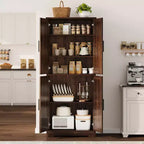 Meuble de rangement moderne avec étagères réglables et portes pour cuisine, salle de bain et salon