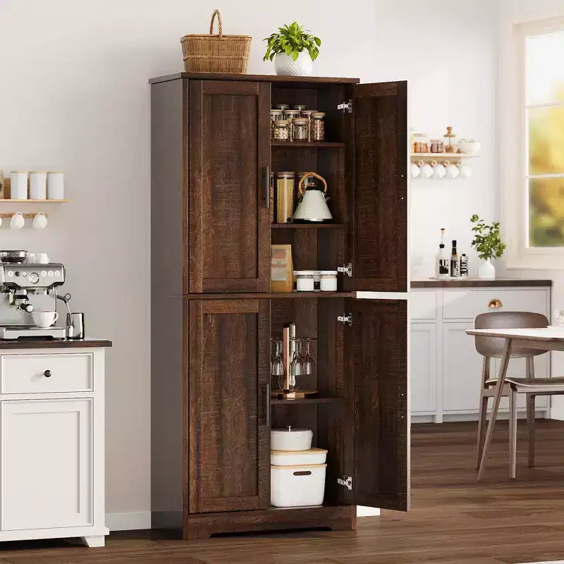 Meuble de rangement moderne avec étagères réglables et portes pour cuisine, salle de bain et salon