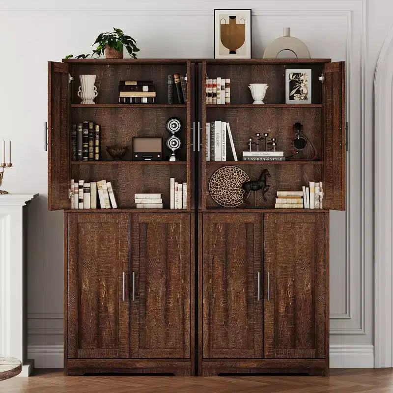 Meuble de rangement moderne avec étagères réglables et portes pour cuisine, salle de bain et salon